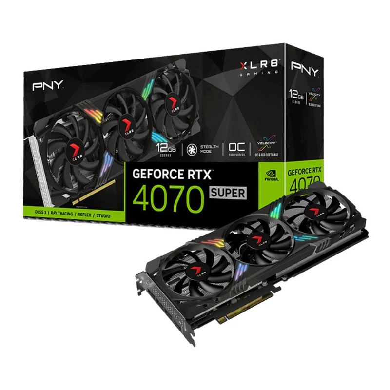 PNY GeForce RTX 4070 Super 12GB XLR8 Gaming Verto OC ARGB Graphics Card - كرت شاشة